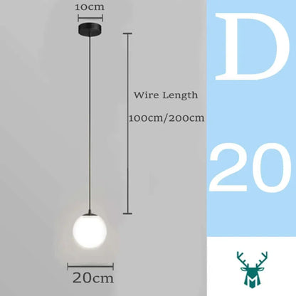 Avelena | Mid-Century Modern Glas Ball Pendelleuchte