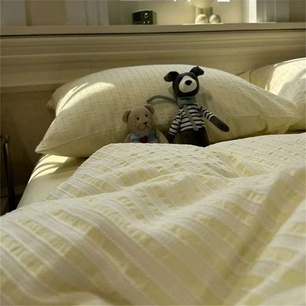 Avelena | Minimalistisch Gestreiftes Bettset