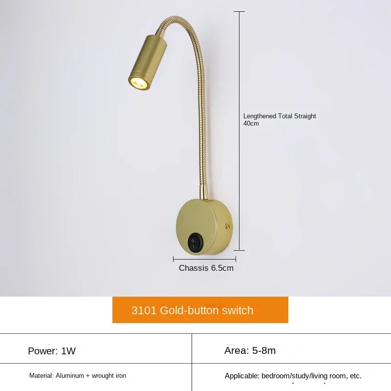 Avelena | Vielseitige LED-Wandleuchte: Modern, Flexibel, Perfekt zum Lesen im Bett