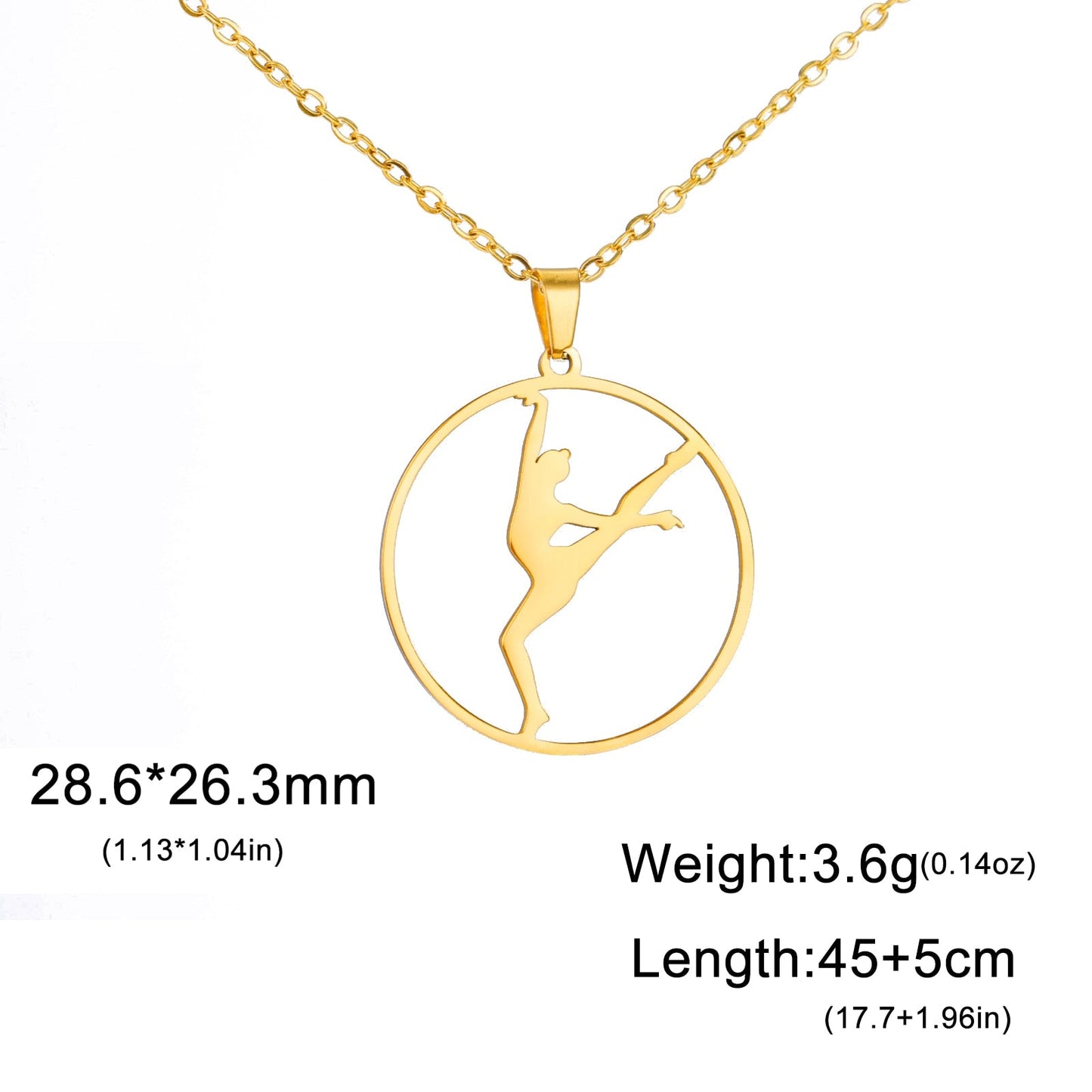 Avelena | Gold Gymnast Mädchen Anhänger Halskette