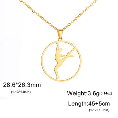 Avelena | Gold Gymnast Mädchen Anhänger Halskette