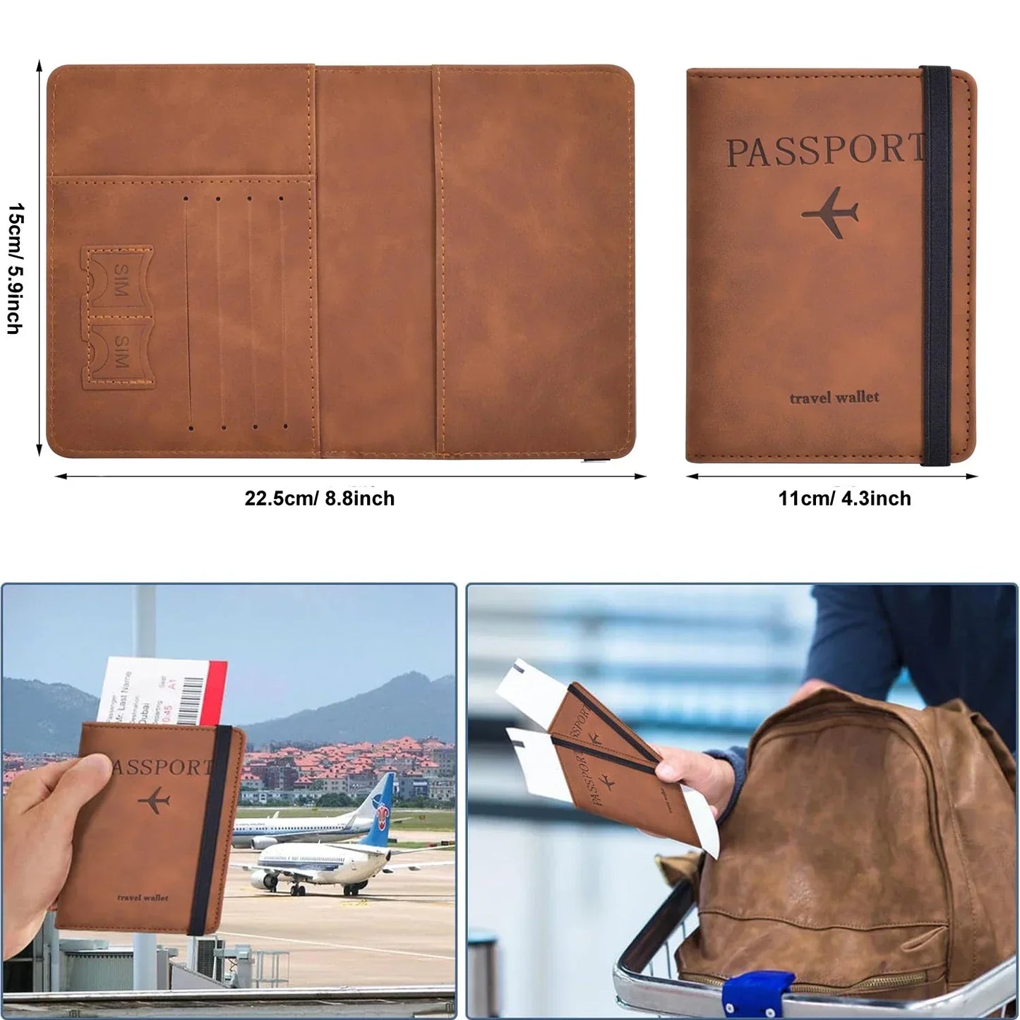 Avelena | Voyanex Reisepasshülle | RFID-Schutz & Kartenfächer | Unisex Design | PU-Leder