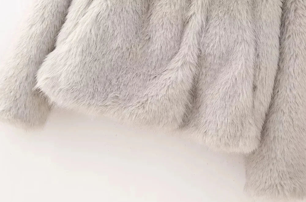 Faux-Fur-Mantel für Frauen