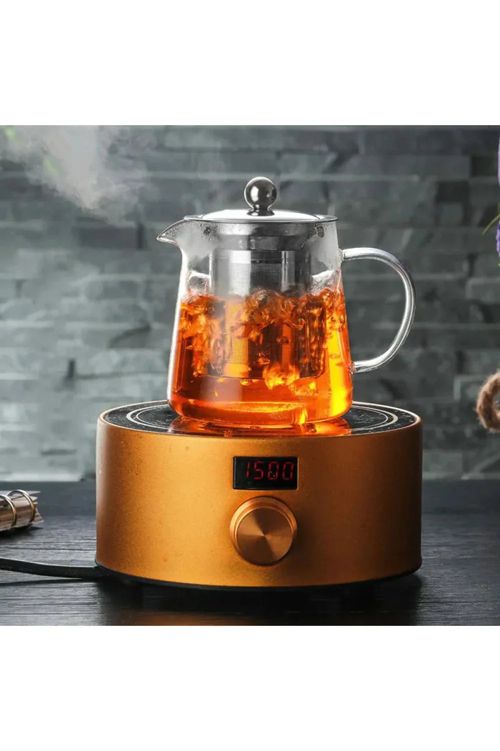 Avelena | Edelstahl-Infuser-Glas-Teekanne