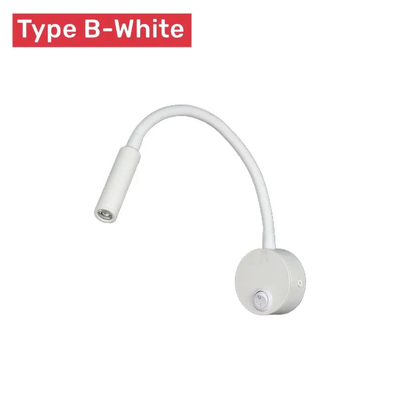 Avelena | Moderne Flexible LED-Lese-Wandlampe mit Schalter für Schlafzimmer und Studium - 1W/3W