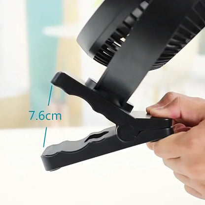 Avelena | Tragbarer USB-wiederaufladbarer Ventilator mit 10000mAh Batterie & Clip – Zephyr