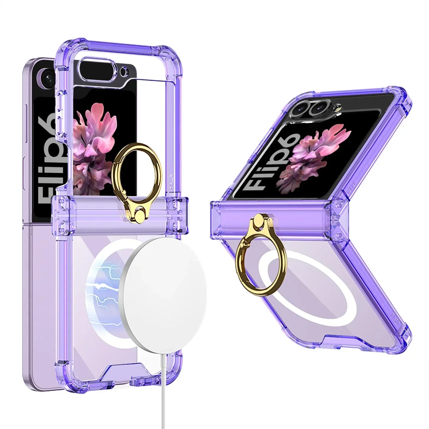 Avelena | Transparent Ring Case für Galaxy Z Flip 6