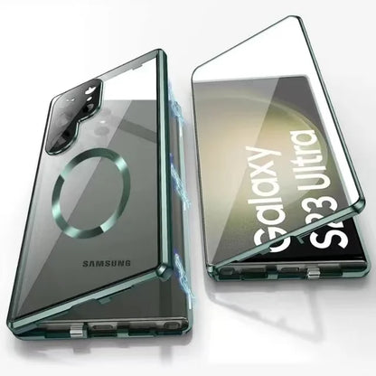 Avelena | Metall Aluminiumlegierung 360 Hülle mit Sicherheitsverschluss für Samsung Galaxy S24-S23 Serie