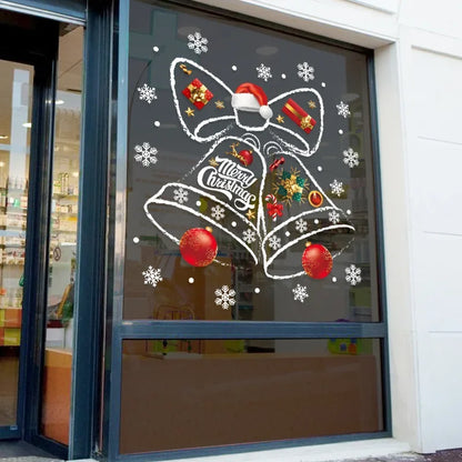 Avelena | WinterBell Weihnachtsfensteraufkleber – Wiederverwendbare PVC-Fensterdekoration mit festlichem Glockendesign