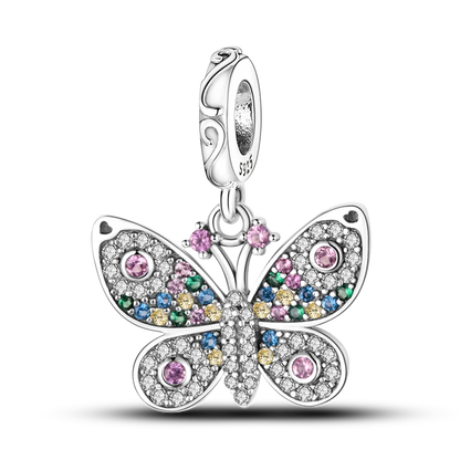 Avelena | 925 Silber Goldener Leopard Charms Perlen Bunte Chamäleon Nashorn Löwe Skarabäus Katze Anhänger Passend für Original Pandora Armband Schmuck