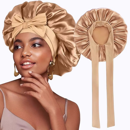 Avelena | Damen Satin Schlafhaube Verstellbare Seiden Nachtkappe für lockiges Haar