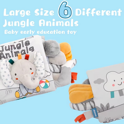 Avelena | Weiches 3D-Stoff-Babybuch mit hochkontrastierenden sensorischen Seiten für frühes Lernen und Spielen im Kinderwagen