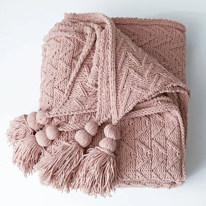 Avelena | Blanket Luxe Chenille Decke mit Herzfransen