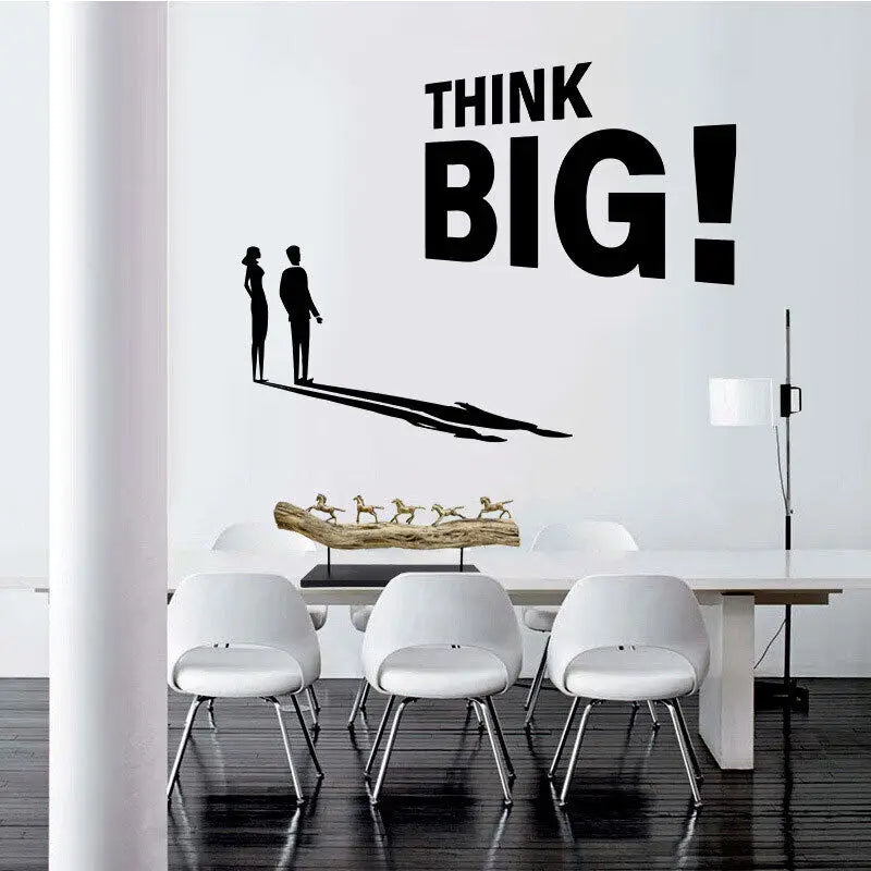 Avelena | Think Big Vinyl Wandaufkleber Motivationszitate Wanddekorationen Abnehmbarer Diy Pvc Wandaufkleber für Büro Lernraum Inspirierendes Tägliches Mantra