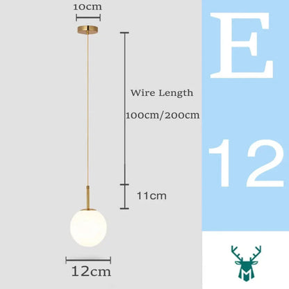 Avelena | Mid-Century Modern Glas Ball Pendelleuchte