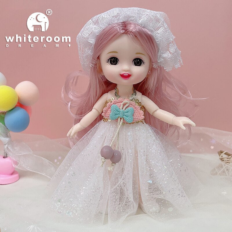Avelena | 16Cm Blumenfee Bjd Puppe - Farbig Kleidung
