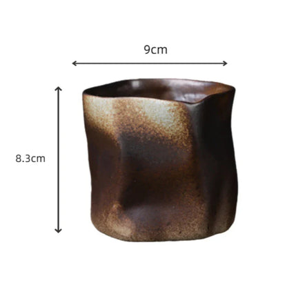 Avelena | Unregelmäßige gedrehte Form Tasse 9,47 Unzen/280 ml Keramik Kaffee Teetasse ohne Griff Polychromatische kreative Keramik Tassen Kaffeetassen Retro