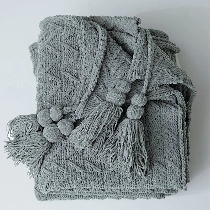 Avelena | Blanket Luxe Chenille Decke mit Herzfransen