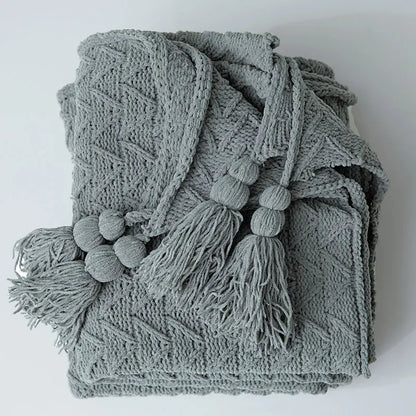 Avelena | Blanket Luxe Chenille Decke mit Herzfransen