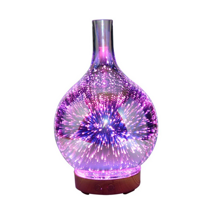 Avelena | AromaBurst 3D Glas Ätherischer Öl Diffusor mit LED-Lichtern