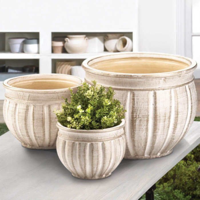 Avelena | Antik Stein Pflanzenkasten Trio