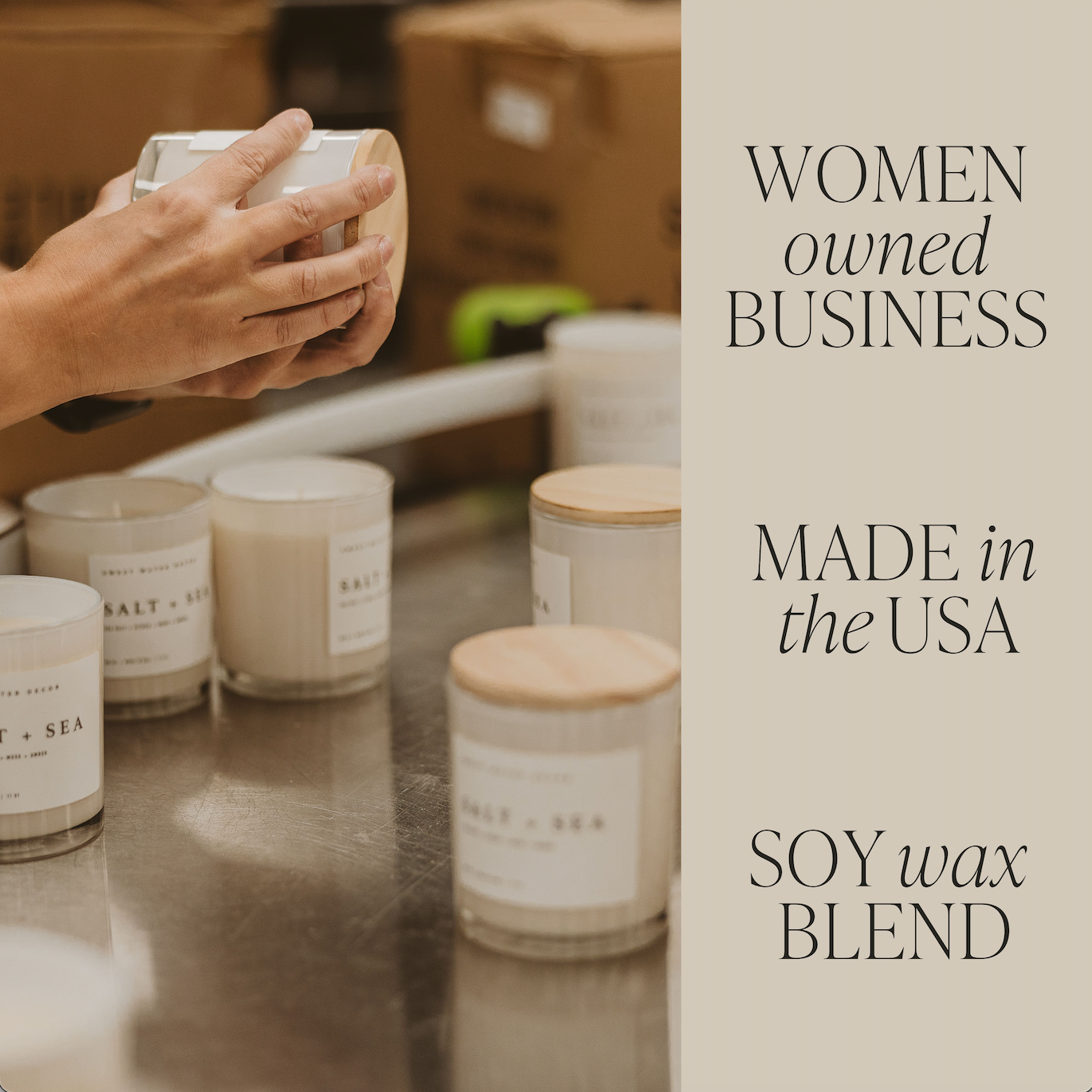Avelena | Cashmere und Vanille Sojawachskerze, Weißes Glas 11Oz