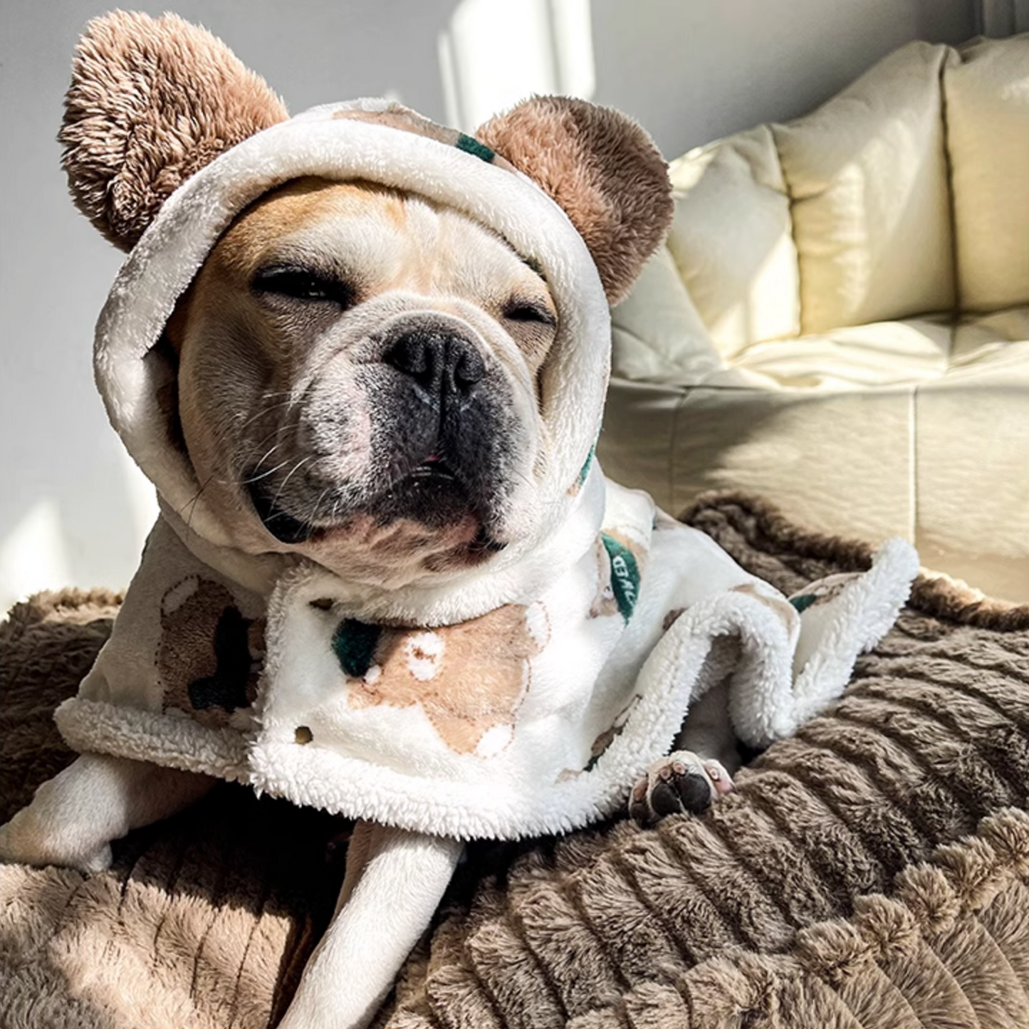 Avelena | Gemütlicher Großer Bärenumhang Für Hunde Warme Herbst Und Winterdecke Schal Für Französische Bulldoggen