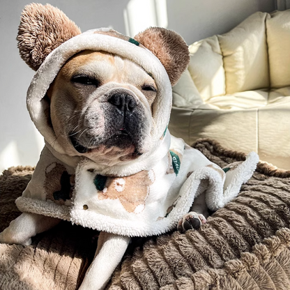 Avelena | Gemütlicher Großer Bärenumhang Für Hunde Warme Herbst Und Winterdecke Schal Für Französische Bulldoggen