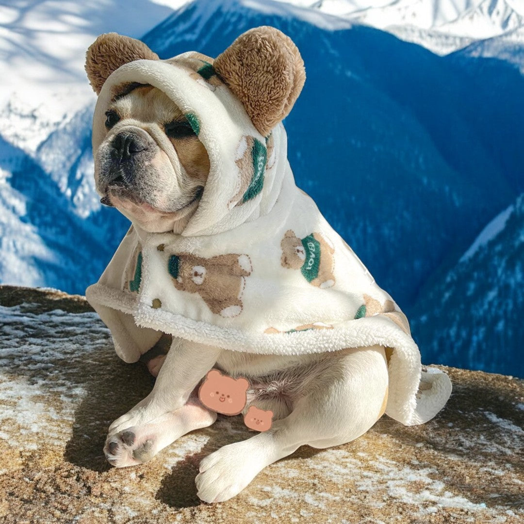 Avelena | Gemütlicher Großer Bärenumhang Für Hunde Warme Herbst Und Winterdecke Schal Für Französische Bulldoggen
