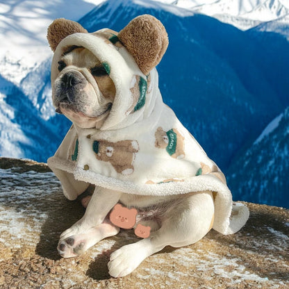 Avelena | Gemütlicher Großer Bärenumhang Für Hunde Warme Herbst Und Winterdecke Schal Für Französische Bulldoggen