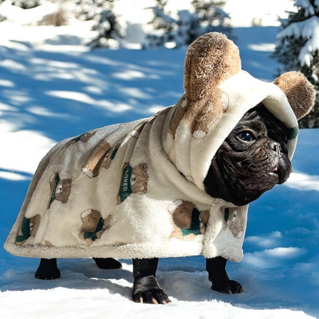 Avelena | Gemütlicher Großer Bärenumhang Für Hunde Warme Herbst Und Winterdecke Schal Für Französische Bulldoggen
