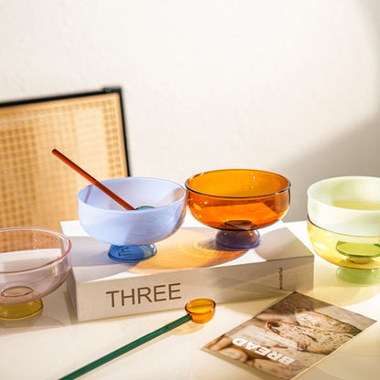 Avelena | Bunte Borosilikat-Dessertschale mit Löffel