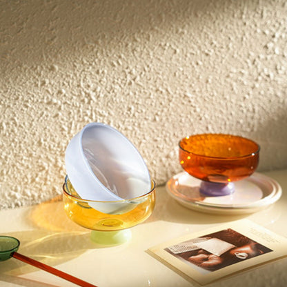 Avelena | Bunte Borosilikat-Dessertschale mit Löffel