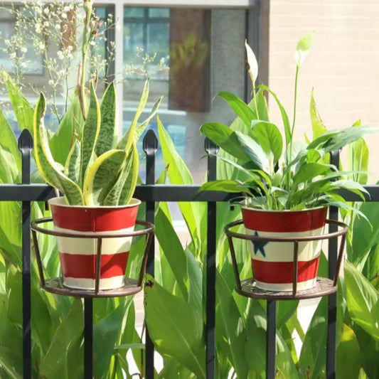 Avelena | 3Pc Über den Balkon BlumenTopfhalter SchwarzNov