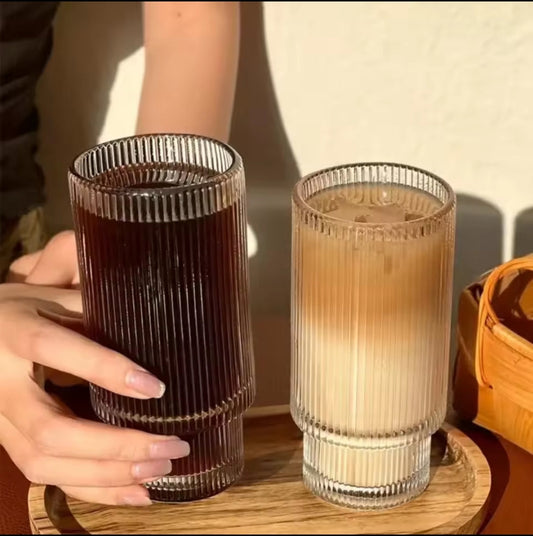 Avelena | 6Pc Gerippte Gläser SchwarzNov