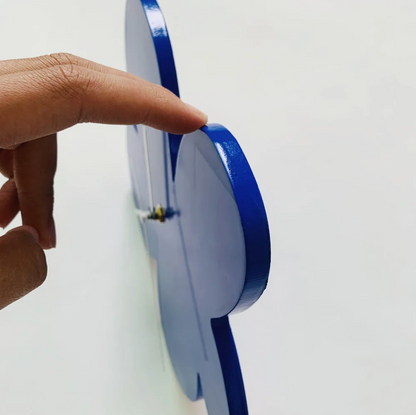 Avelena | Klein Blaue Geometrische Wanduhr