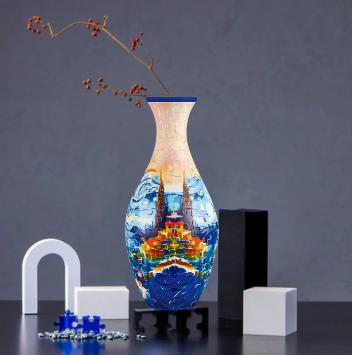 Avelena | Puzzlevase 160-Teile 3D Gebogene Vase Puzzle