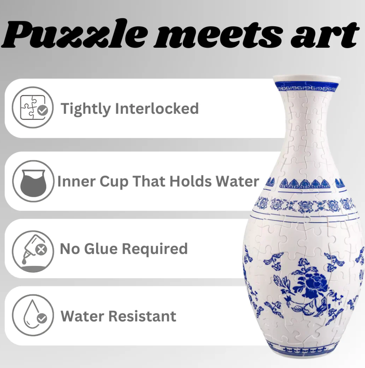 Avelena | Puzzlevase 160-Teile 3D Gebogene Vase Puzzle