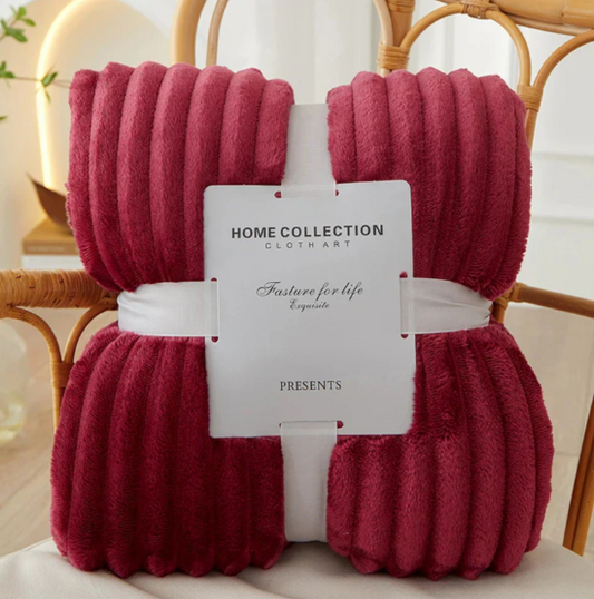 Avelena | Breitgestreifte Flanell-Fleece-Decke