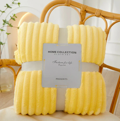 Avelena | Breitgestreifte Flanell-Fleece-Decke