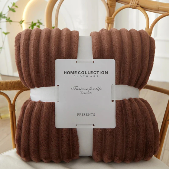 Avelena | Breitgestreifte Flanell-Fleece-Decke