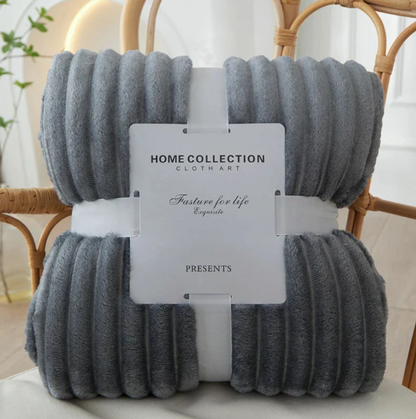 Avelena | Breitgestreifte Flanell-Fleece-Decke