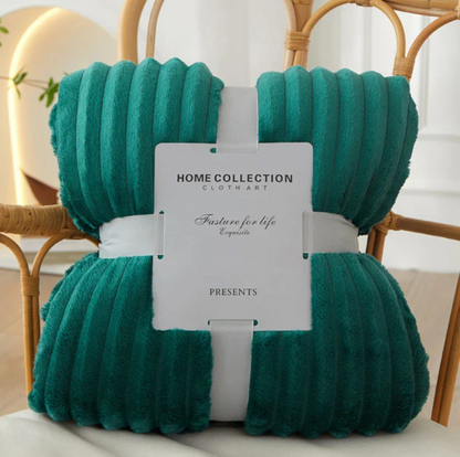 Avelena | Breitgestreifte Flanell-Fleece-Decke