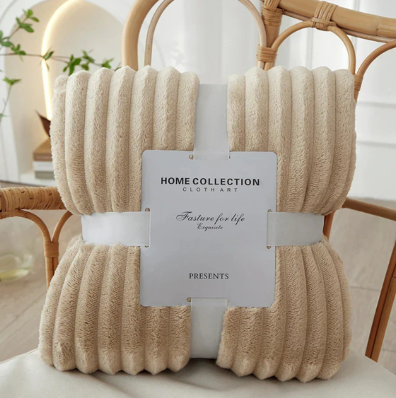 Avelena | Breitgestreifte Flanell-Fleece-Decke