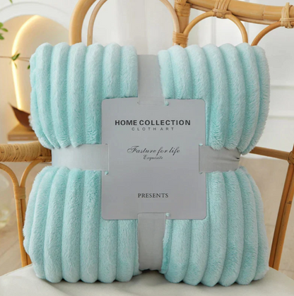 Avelena | Breitgestreifte Flanell-Fleece-Decke