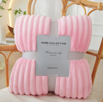 Avelena | Breitgestreifte Flanell-Fleece-Decke