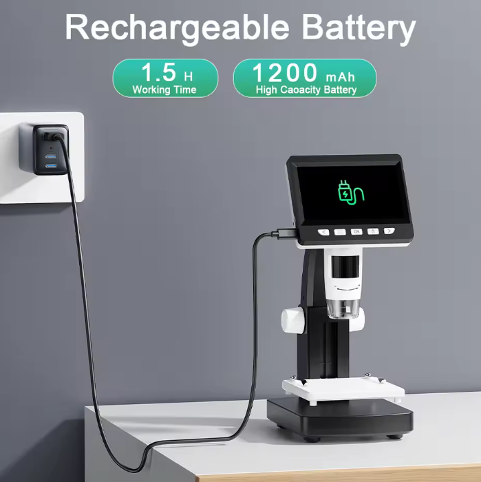 Avelena | 1000X 4.3" LCD Digitalmikroskop – 1080P Münzmikroskop mit 8 LED-Lichtern für Löten, Reparaturen und Inspektion