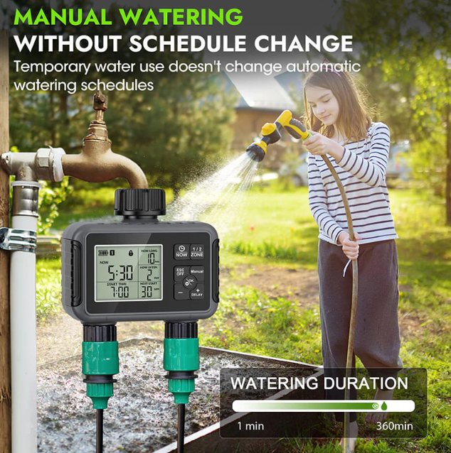 Avelena | Dual-Zone Sprinkler Wasser Timer mit Smart Scheduling & LCD Display