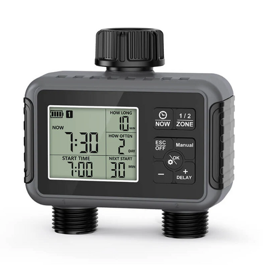 Avelena | Dual-Zone Sprinkler Wasser Timer mit Smart Scheduling & LCD Display