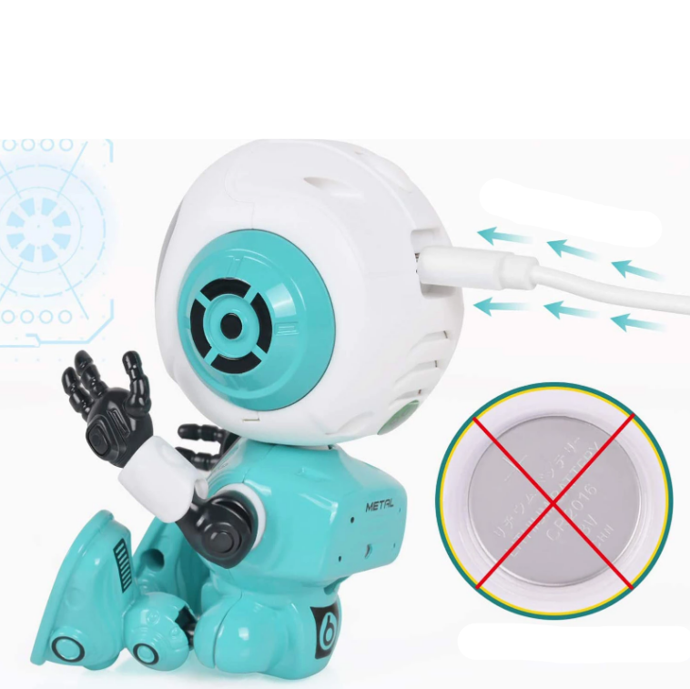 Avelena | Sprachroboter für Kinder Wiederaufladbar Über Usb, Led-Augen, Handy und Bleistifthalter Spielzeug